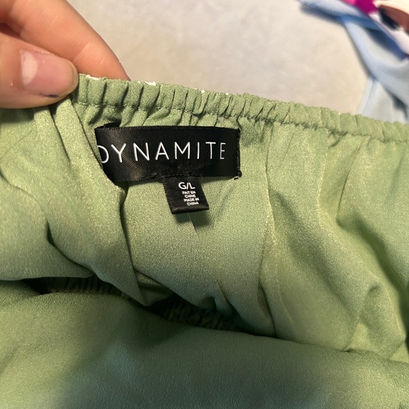 Dynamite Eliana Flare Mini Dress in Green - Picture 8 of 9